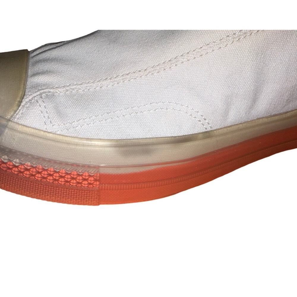 Converse White Canvas Slip-On Sneakers with Orange and Beige Accents - Picture 5 of 10